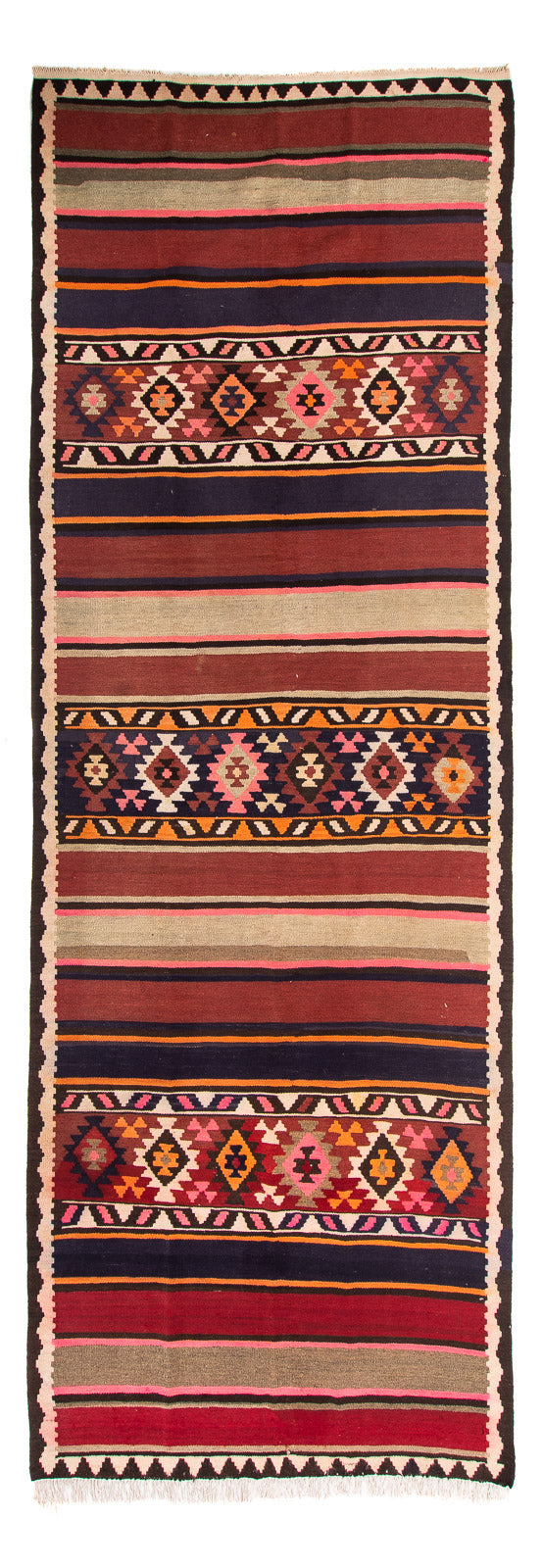 Tappeto corsia Tappeto Kelim - Vecchio - 360 x 140 cm - multicolore