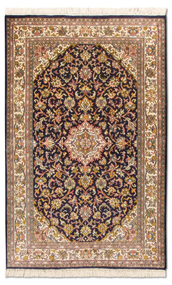 Tappeto di seta - Seta del Kashmir - 150 x 93 cm - blu scuro