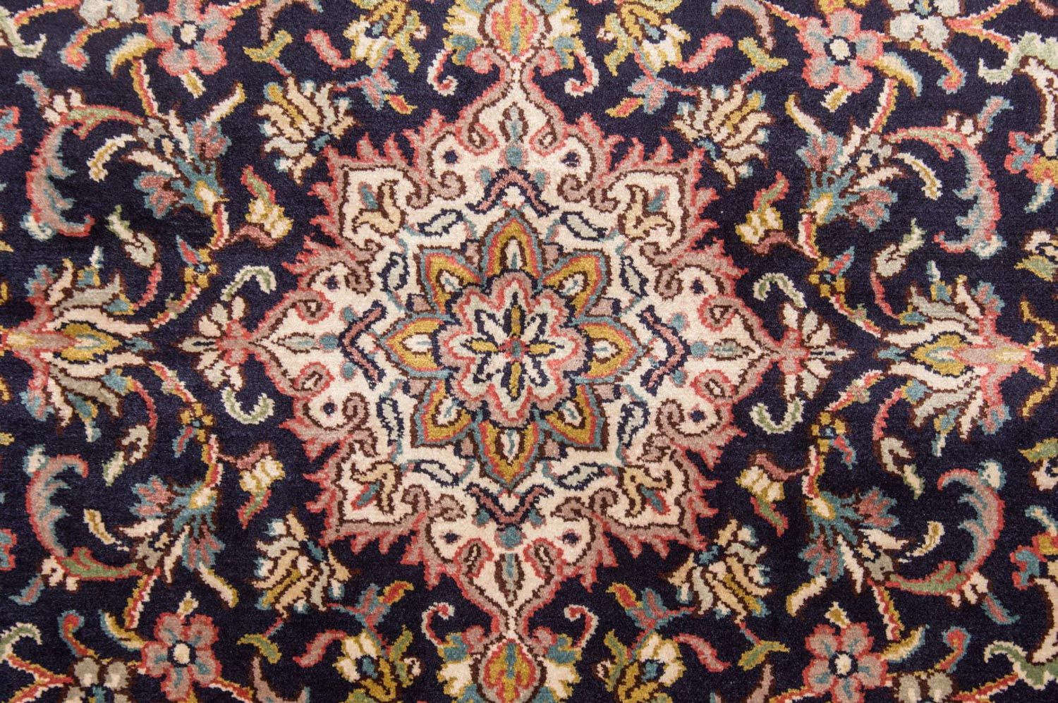 Tappeto di seta - Seta del Kashmir - 150 x 93 cm - blu scuro