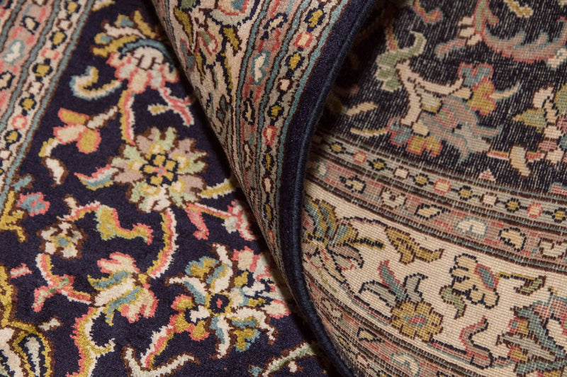 Tappeto di seta - Seta del Kashmir - 150 x 93 cm - blu scuro