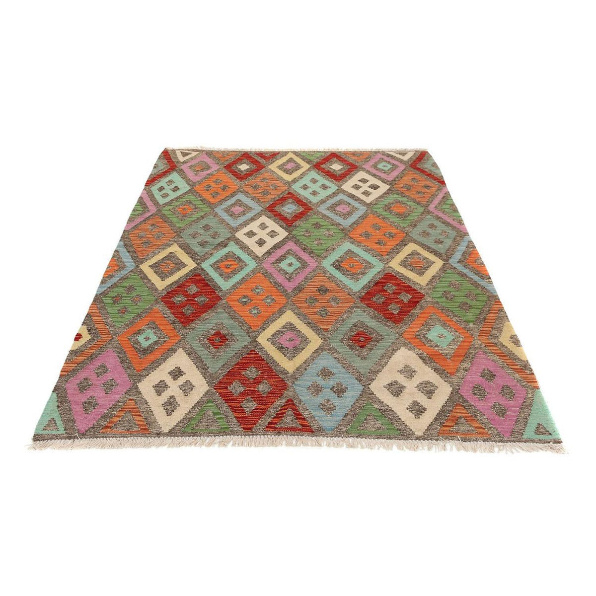 Tappeto Kelim - Splash - 194 x 151 cm - multicolore