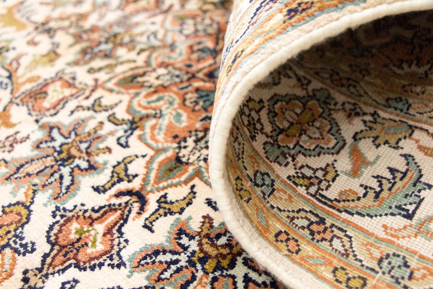 Tappeto di seta - Seta del Kashmir - 149 x 89 cm - beige