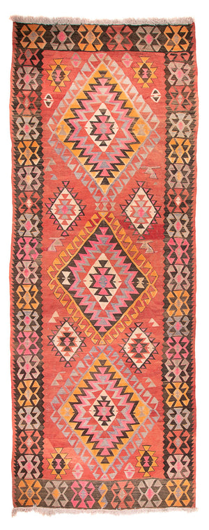 Tappeto corsia Tappeto Kelim - Vecchio - 425 x 165 cm - rosso chiaro
