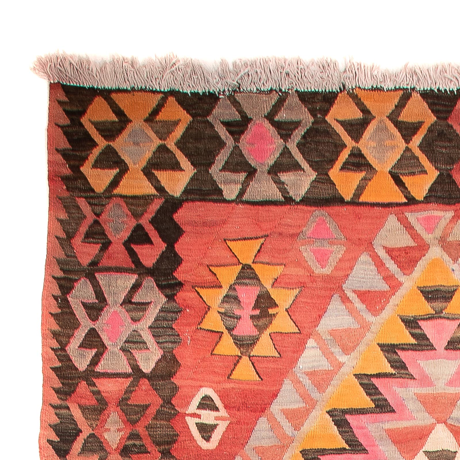 Tappeto corsia Tappeto Kelim - Vecchio - 425 x 165 cm - rosso chiaro