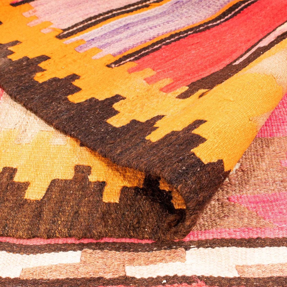 Tappeto corsia Tappeto Kelim - Vecchio - 340 x 150 cm - multicolore