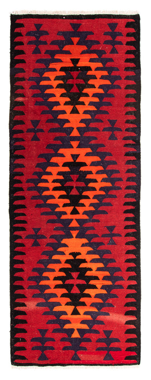 Tappeto corsia Tappeto Kelim - Vecchio - 320 x 120 cm - multicolore