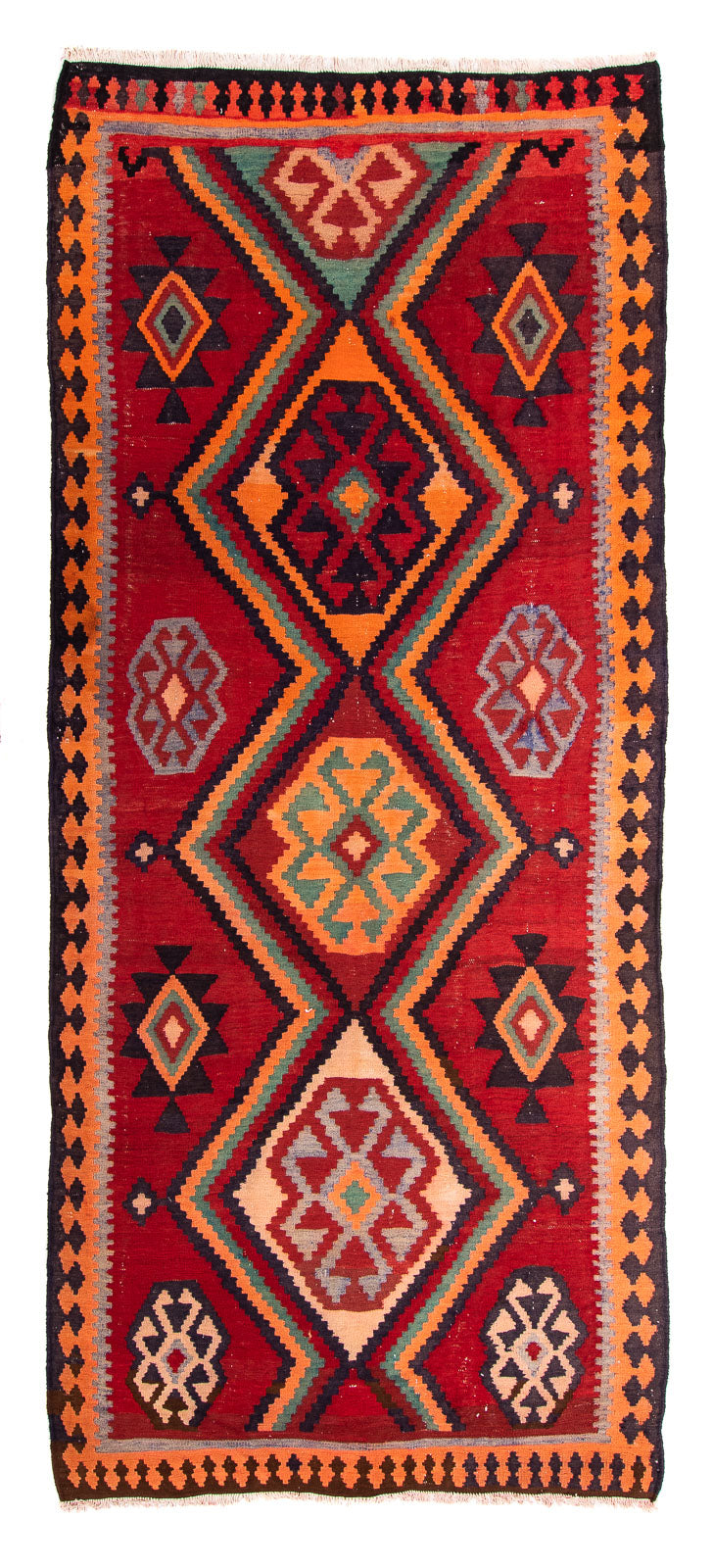 Tappeto corsia Tappeto Kelim - Vecchio - 350 x 135 cm - multicolore