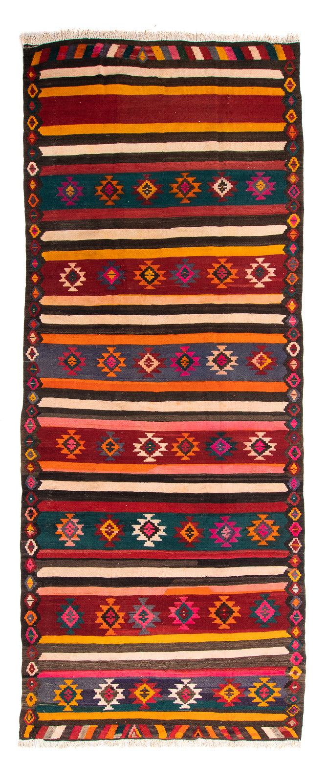Tappeto corsia Tappeto Kelim - Vecchio - 330 x 145 cm - multicolore
