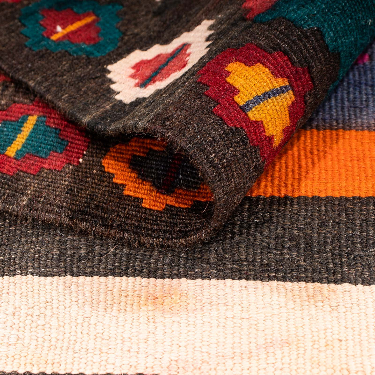 Tappeto corsia Tappeto Kelim - Vecchio - 330 x 145 cm - multicolore