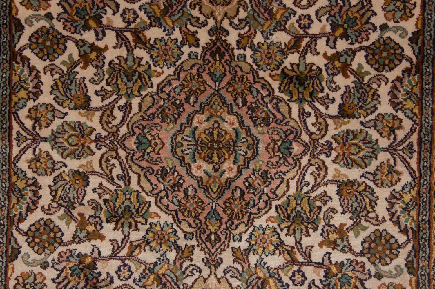 Tappeto corsia Tappeto di seta - Seta del Kashmir - 301 x 79 cm - multicolore