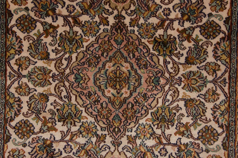 Tappeto corsia Tappeto di seta - Seta del Kashmir - 301 x 79 cm - multicolore
