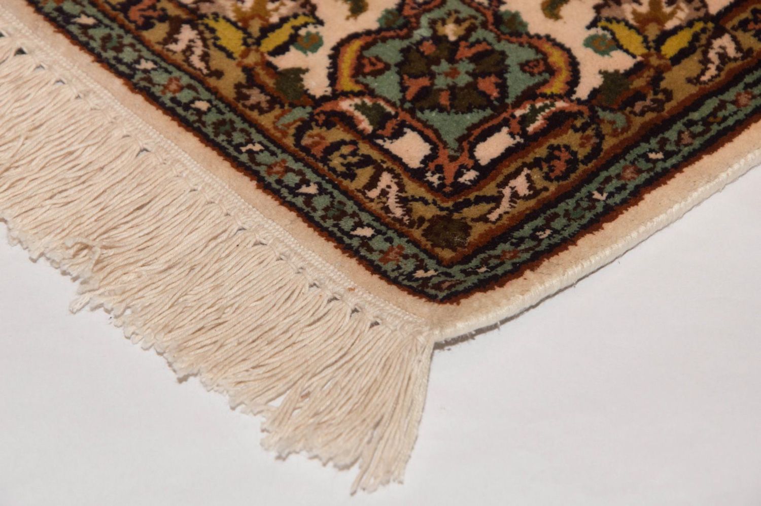 Tappeto corsia Tappeto di seta - Seta del Kashmir - 301 x 79 cm - multicolore