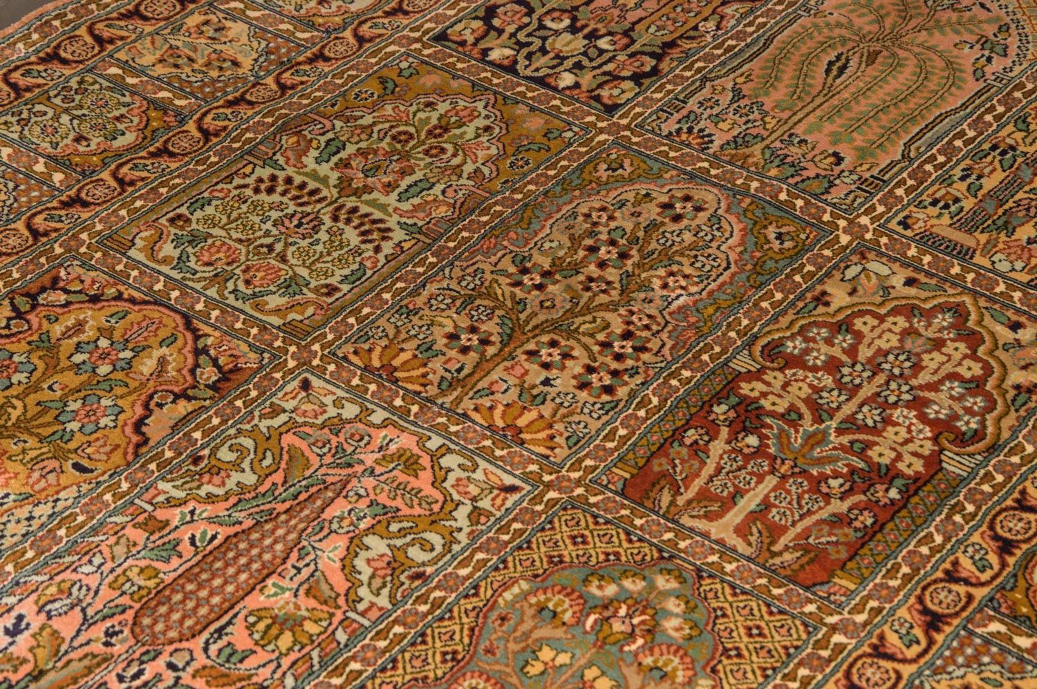 Tappeto di seta - Seta del Kashmir - 184 x 124 cm - multicolore