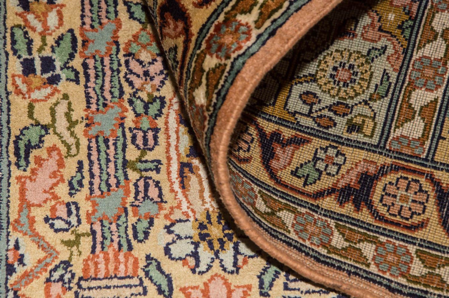 Tappeto di seta - Seta del Kashmir - 184 x 124 cm - multicolore