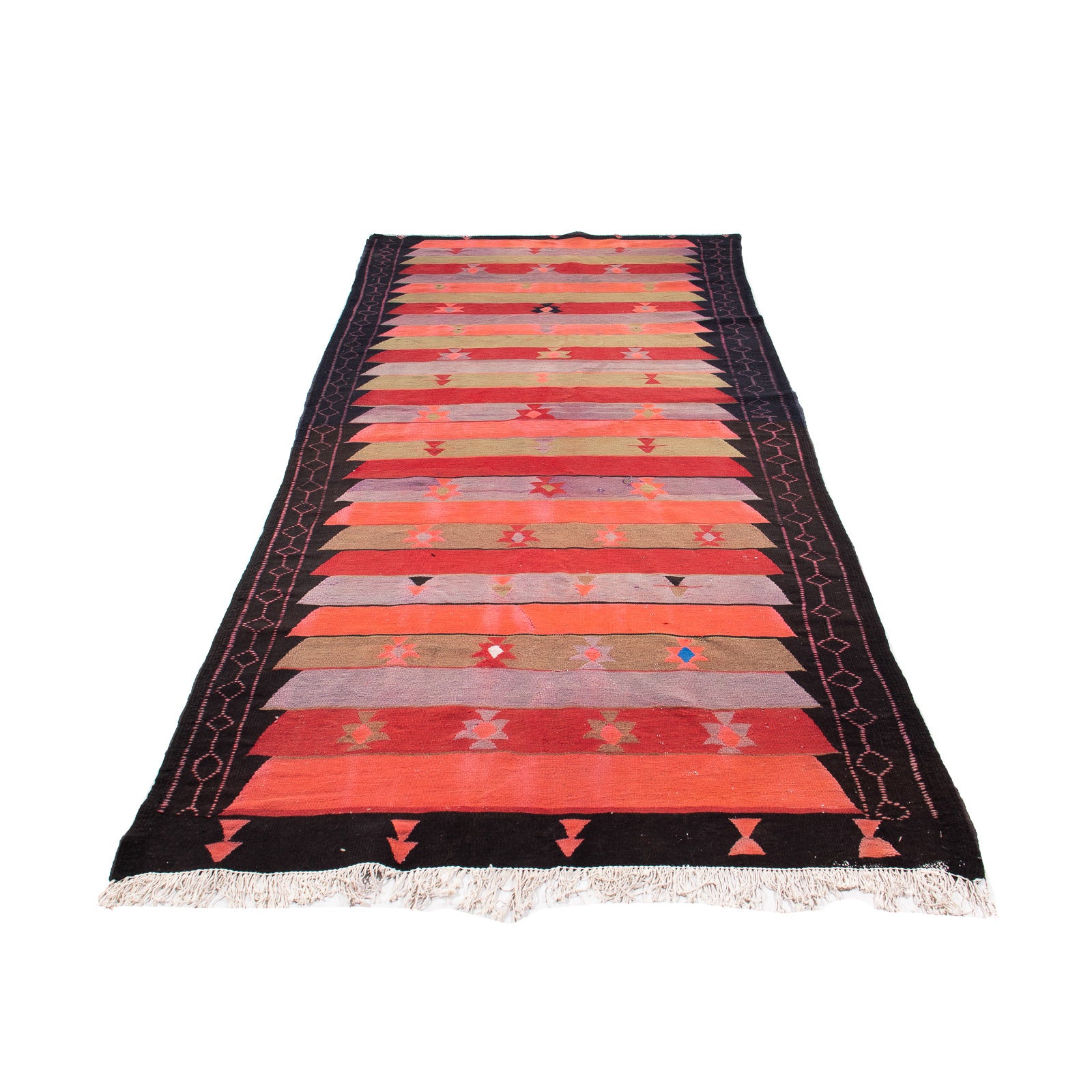 Tappeto corsia Tappeto Kelim - Vecchio - 330 x 135 cm - multicolore