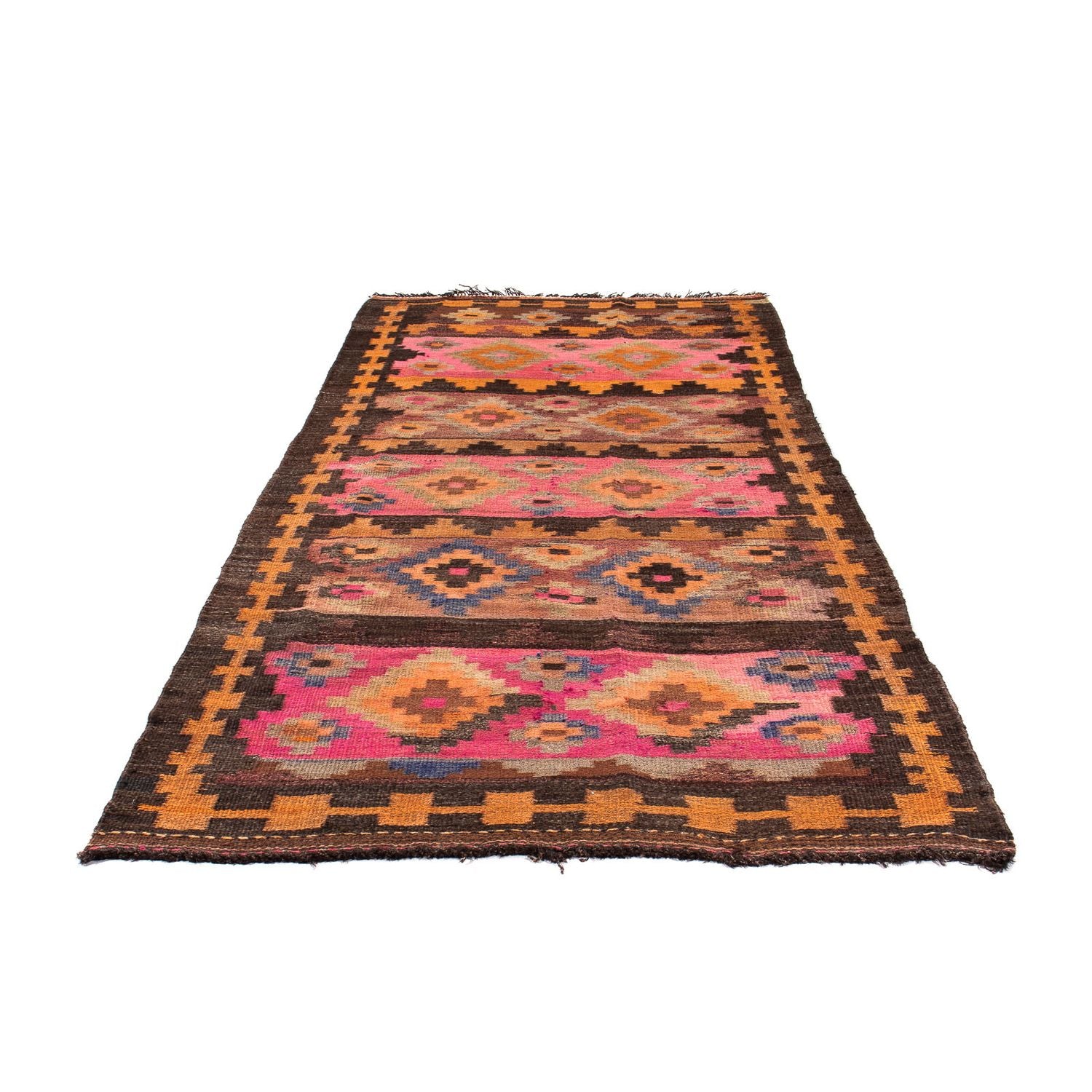 Tappeto corsia Tappeto Kelim - Vecchio - 260 x 120 cm - multicolore