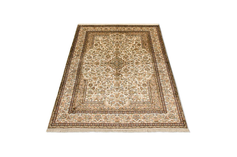 Tappeto di seta - Seta del Kashmir - 186 x 126 cm - beige