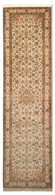 Tappeto corsia Tappeto di seta - Seta del Kashmir - 300 x 79 cm - beige