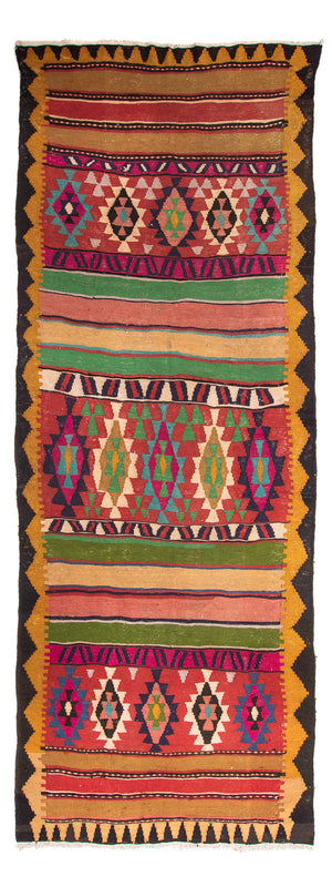 Tappeto corsia Tappeto Kelim - Vecchio - 355 x 140 cm - multicolore