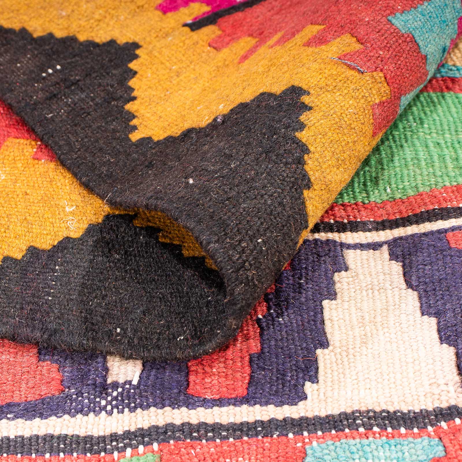 Tappeto corsia Tappeto Kelim - Vecchio - 355 x 140 cm - multicolore