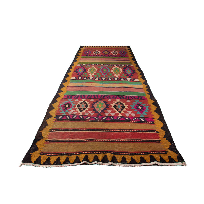 Tappeto corsia Tappeto Kelim - Vecchio - 355 x 140 cm - multicolore