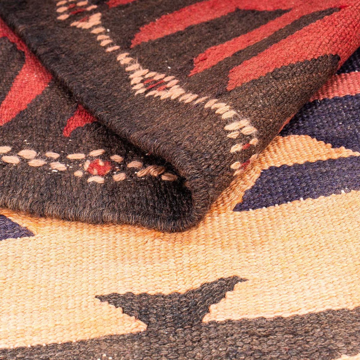 Tappeto corsia Tappeto Kelim - Vecchio - 395 x 145 cm - multicolore