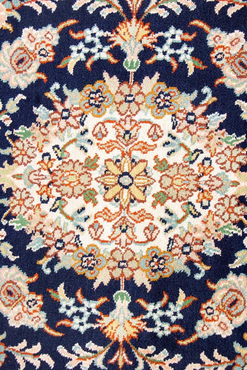 Tappeto di seta - Seta del Kashmir - 98 x 63 cm - blu
