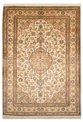 Tappeto di seta - Seta del Kashmir - 184 x 124 cm - beige