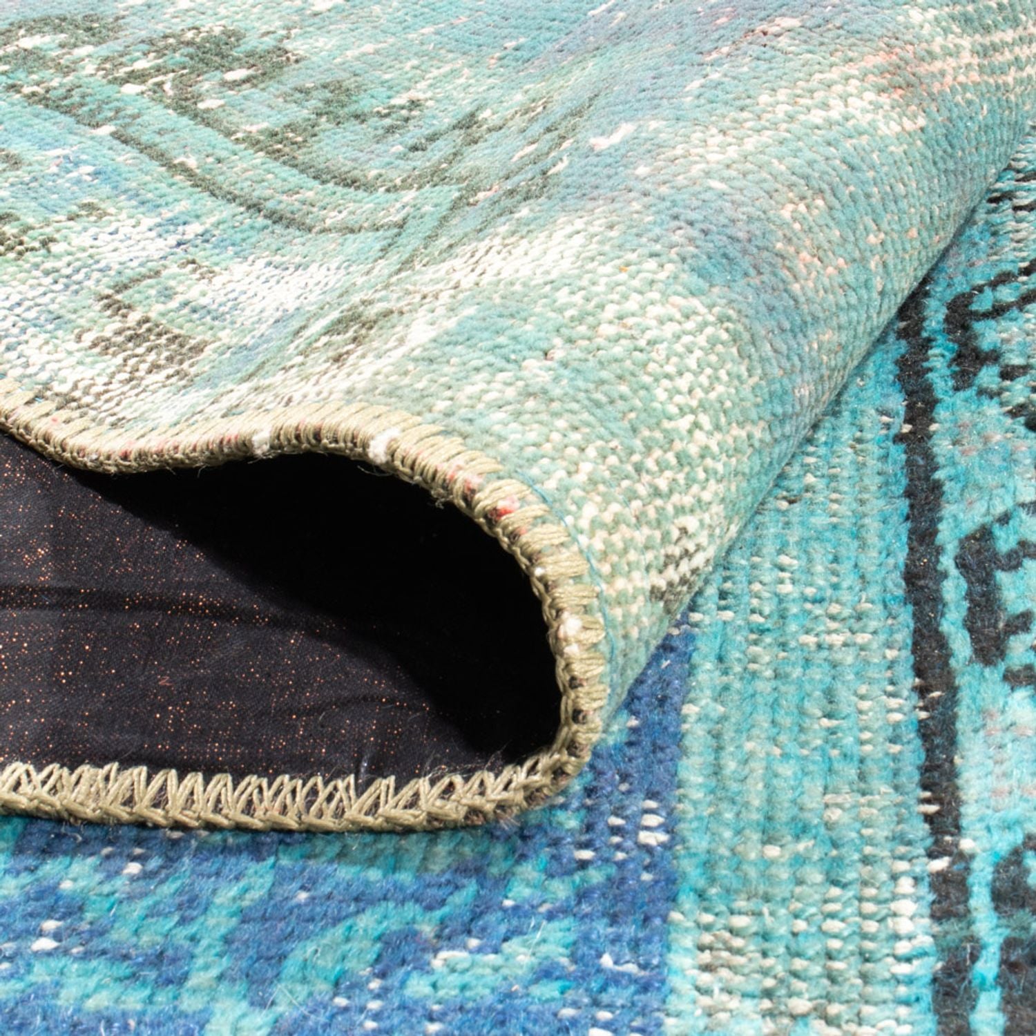 Tappeto vintage - 305 x 198 cm - turchese