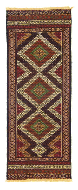 Tappeto corsia Tappeto Kelim - Orientale - 222 x 85 cm - marrone