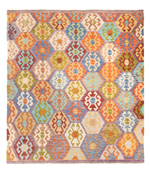 Tappeto Kelim - Splash quadrato  - 201 x 189 cm - multicolore