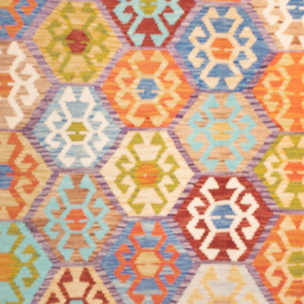 Tappeto Kelim - Splash quadrato  - 201 x 189 cm - multicolore