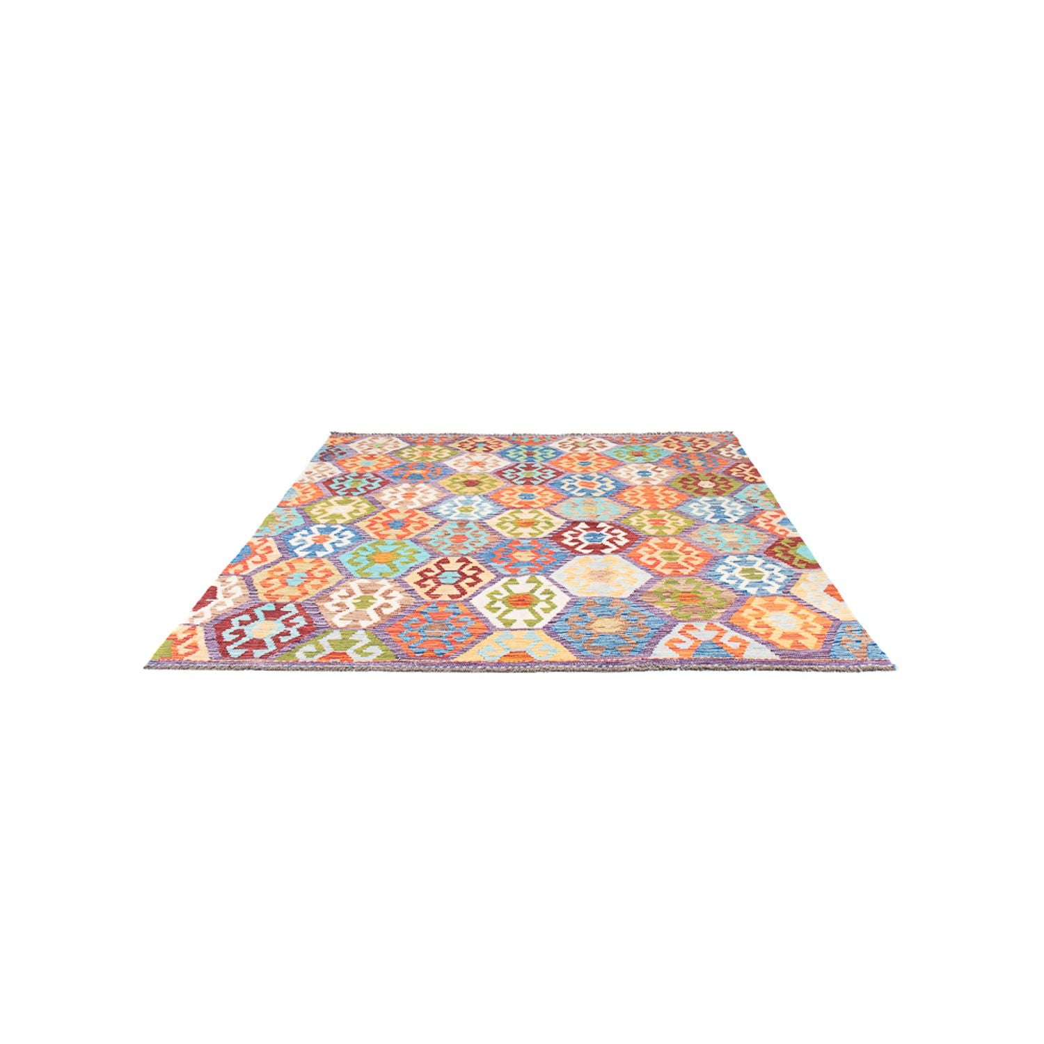 Tappeto Kelim - Splash quadrato  - 201 x 189 cm - multicolore