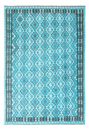 Tappeto Kelim - Tendenza - Vintage/Tinto di moda - 277 x 195 cm - turchese