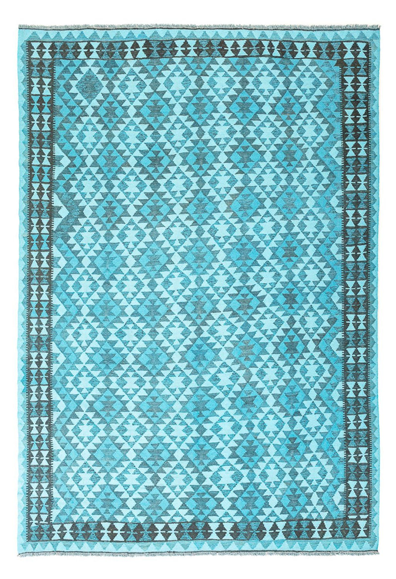 Tappeto Kelim - Tendenza - Vintage/Tinto di moda - 277 x 195 cm - turchese