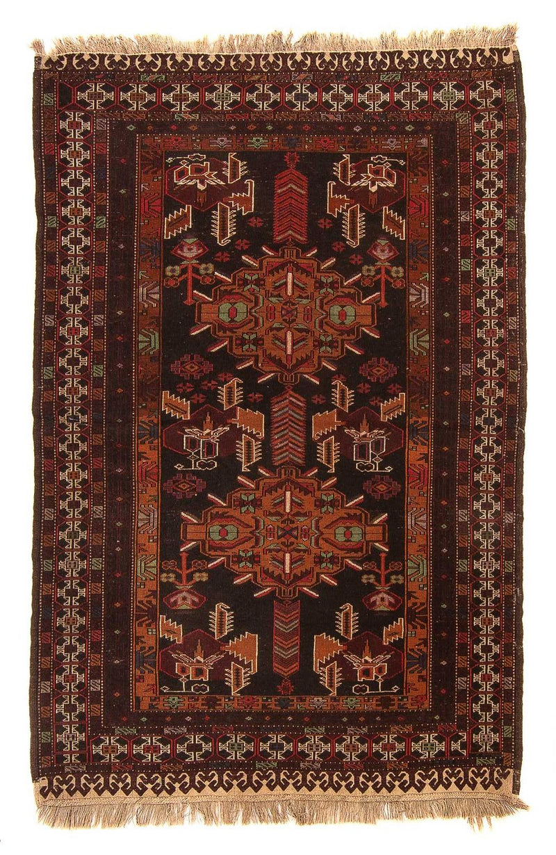 Tappeto afgano - 189 x 127 cm - marrone