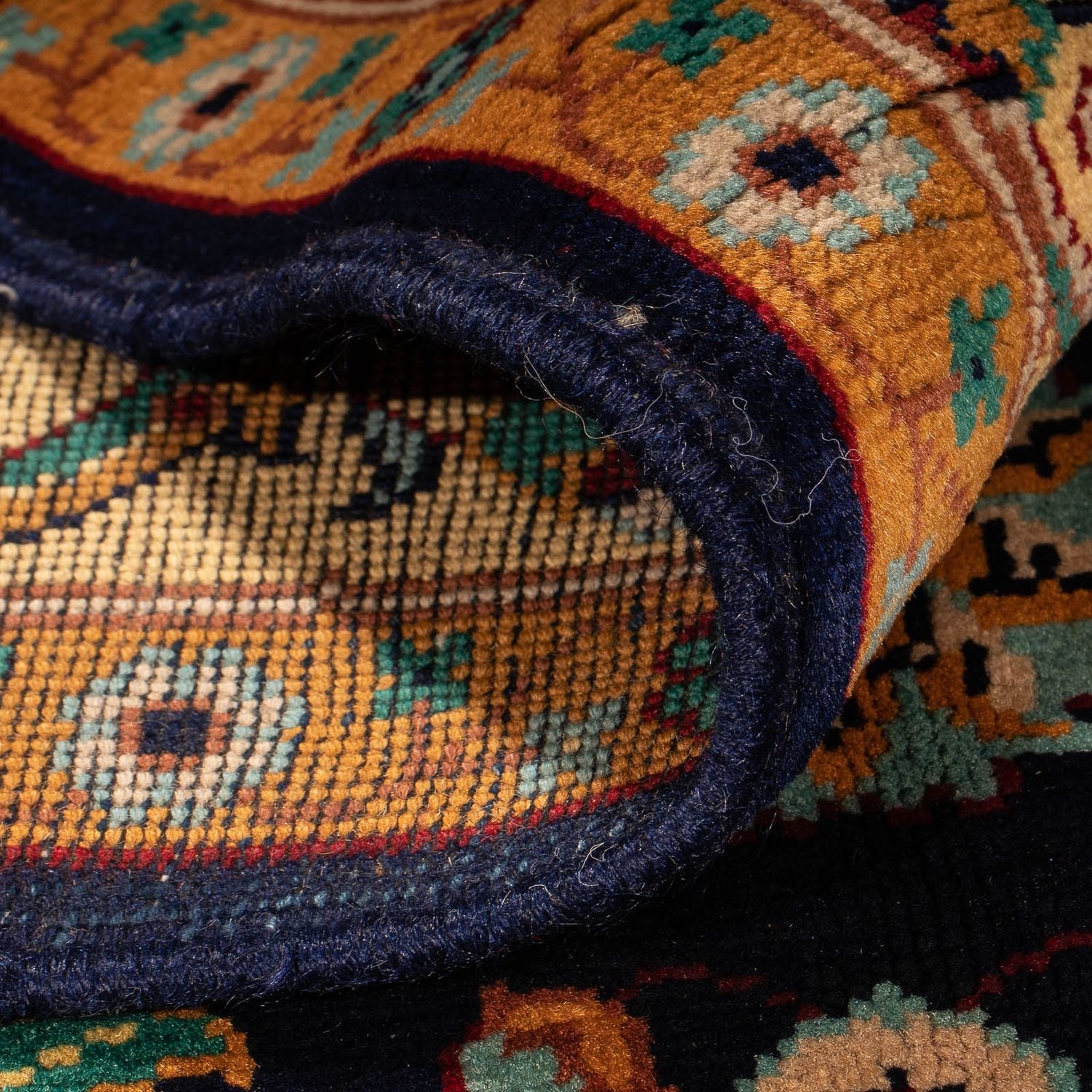 Tappeto afgano - 213 x 151 cm - blu scuro
