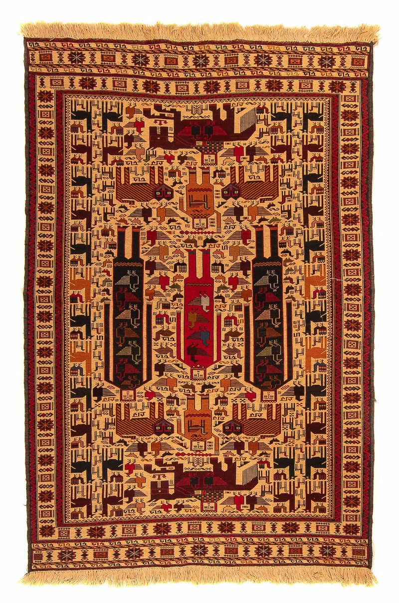 Tappeto Kelim - Orientale - 197 x 129 cm - marrone chiaro