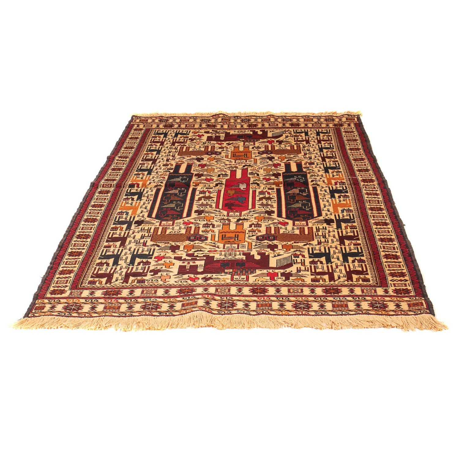 Tappeto Kelim - Orientale - 197 x 129 cm - marrone chiaro