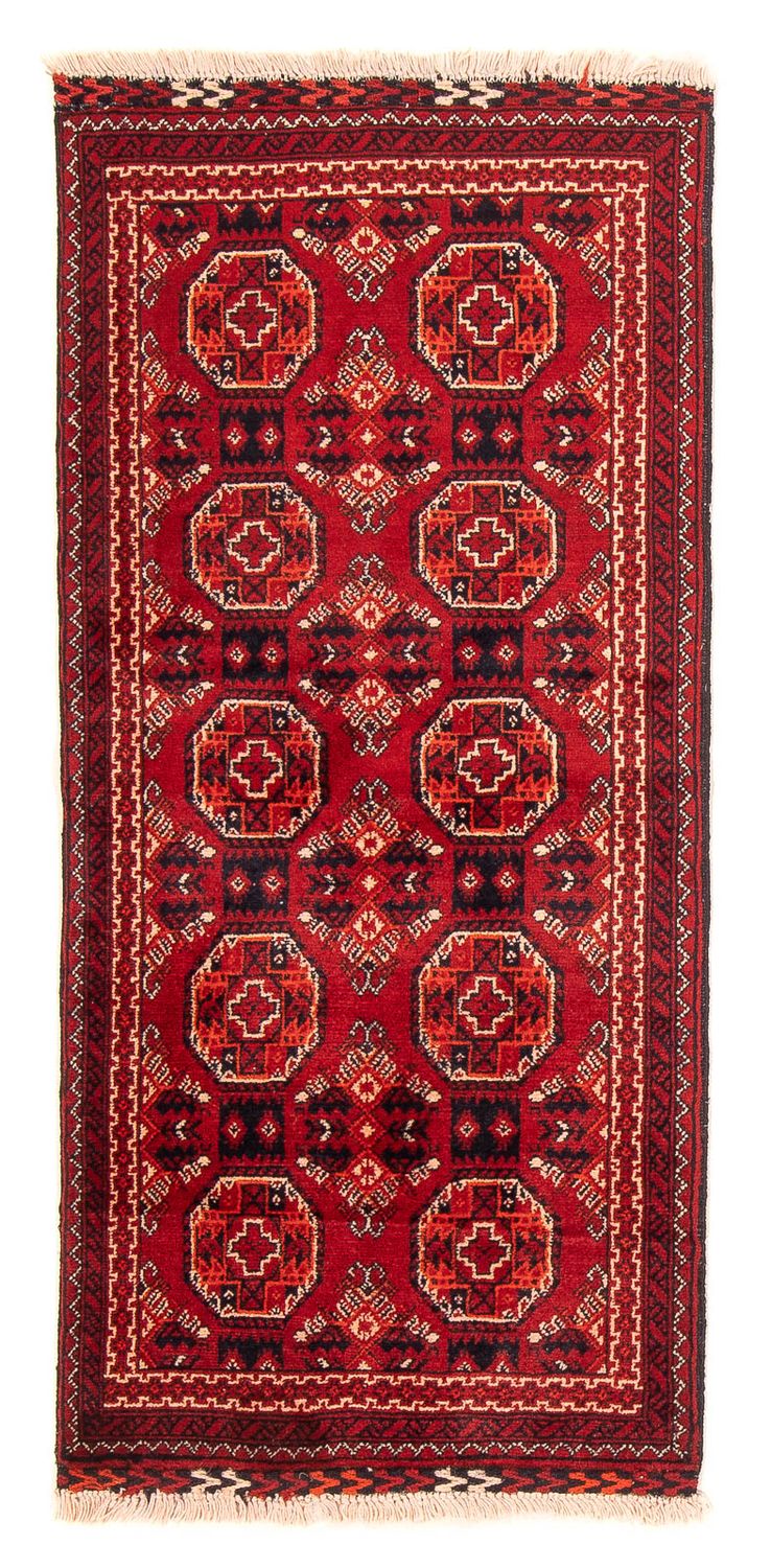 Tappeto corsia Tappeto afgano - 106 x 49 cm - rosso scuro
