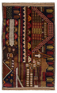 Tappeto Belutsch - 140 x 85 cm - multicolore