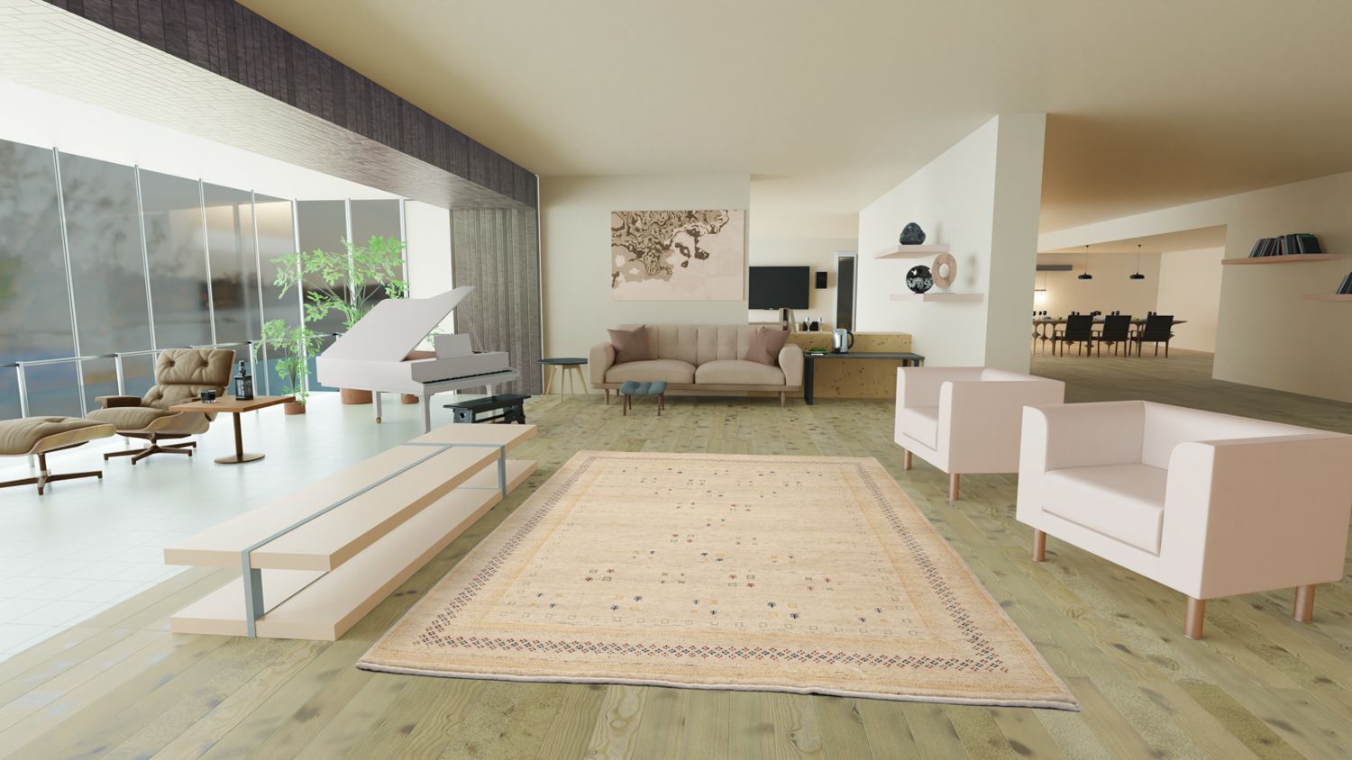 Tappeto Gabbeh - Loribaft Persero - 250 x 200 cm - beige