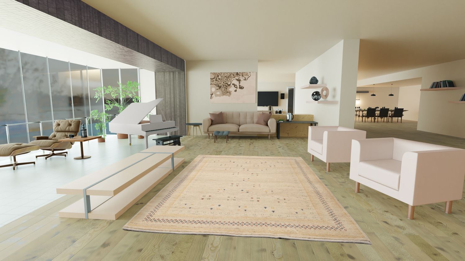 Tappeto Gabbeh - Loribaft Persero - 400 x 300 cm - beige