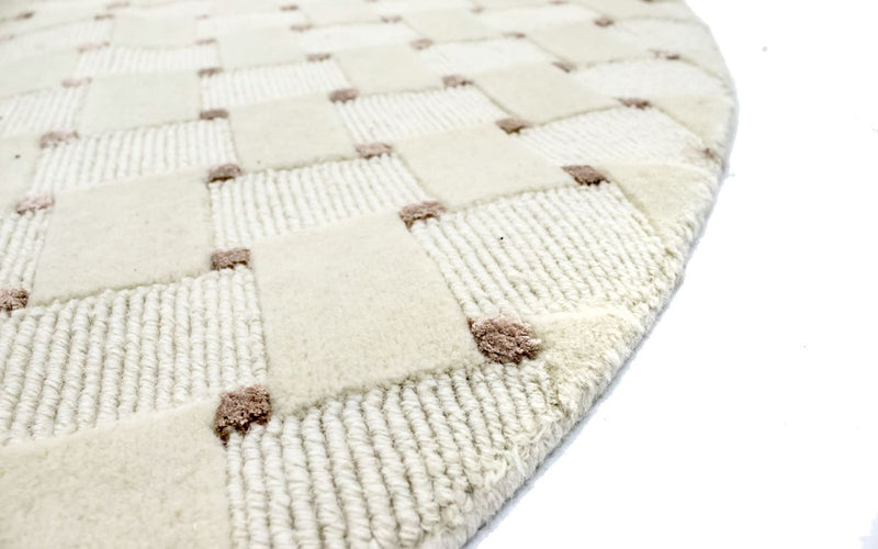 Tappeto Nepal rotondo  - 150 x 150 cm - beige