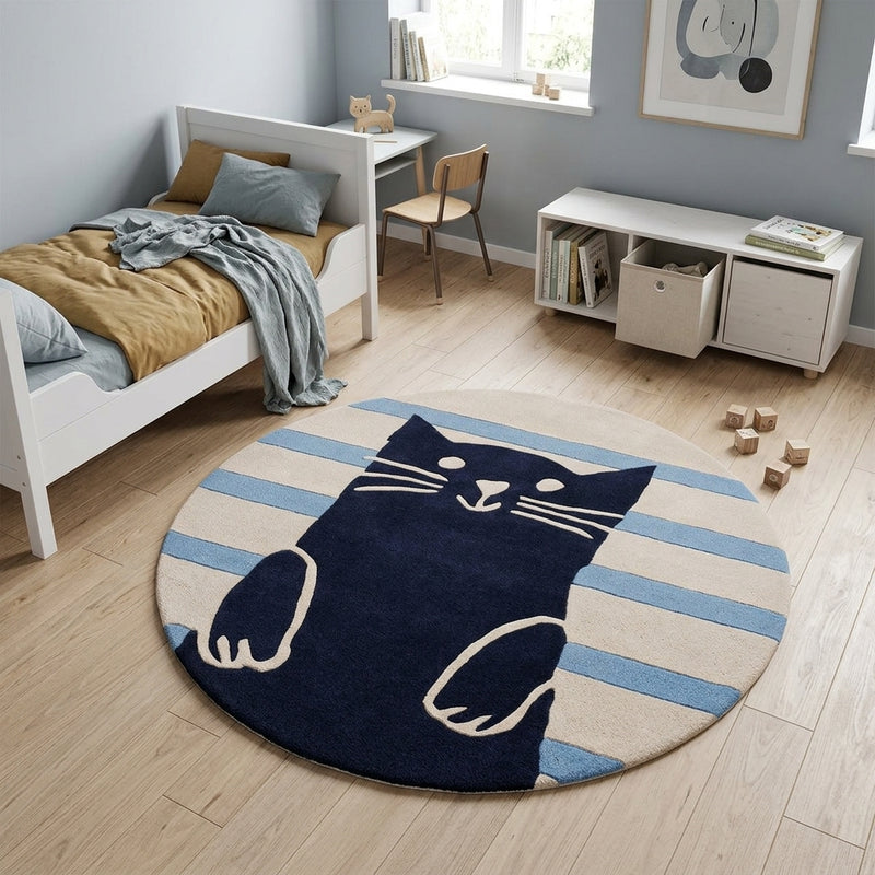 Gatto Tappeto per Bambini Rotondo