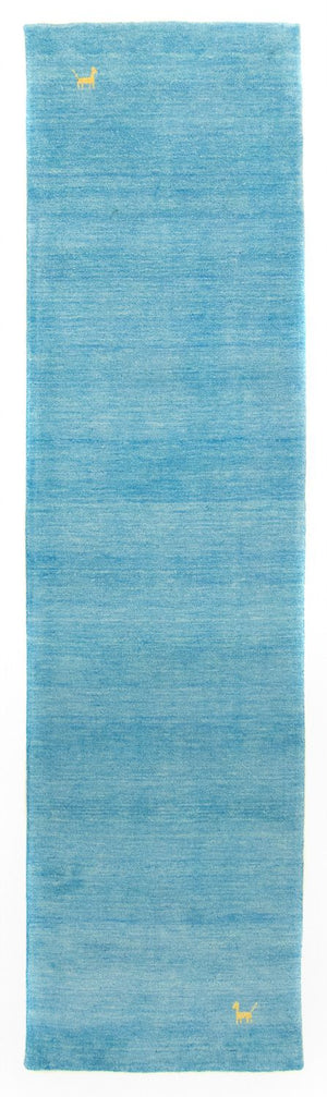 Tappeto corsia Tappeto Gabbeh - Indus - 200 x 80 cm - blu chiaro