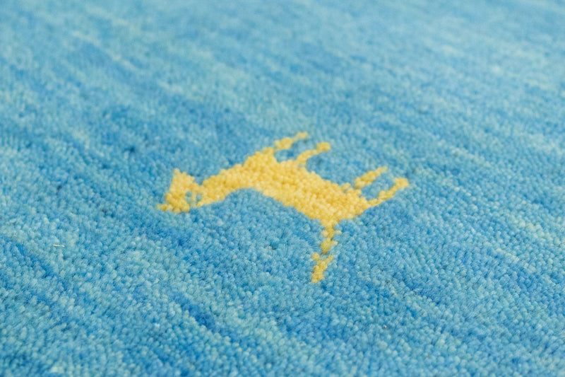Tappeto corsia Tappeto Gabbeh - Indus - 400 x 80 cm - blu chiaro