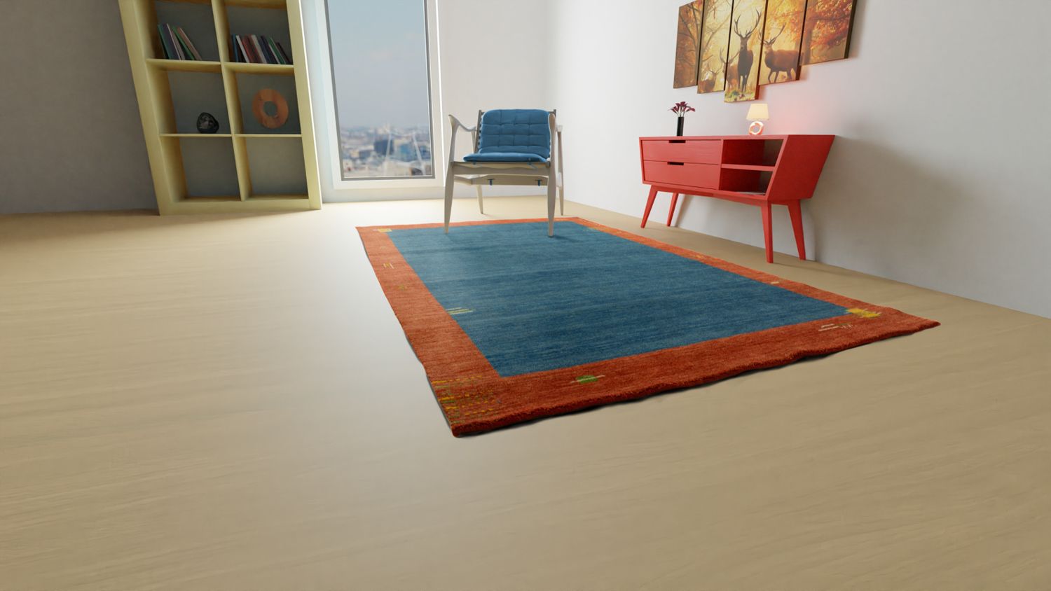 Tappeto Gabbeh - Indus - 180 x 120 cm - blu