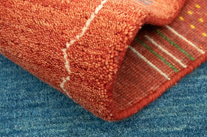 Tappeto corsia Tappeto Gabbeh - Indus - 200 x 80 cm - blu