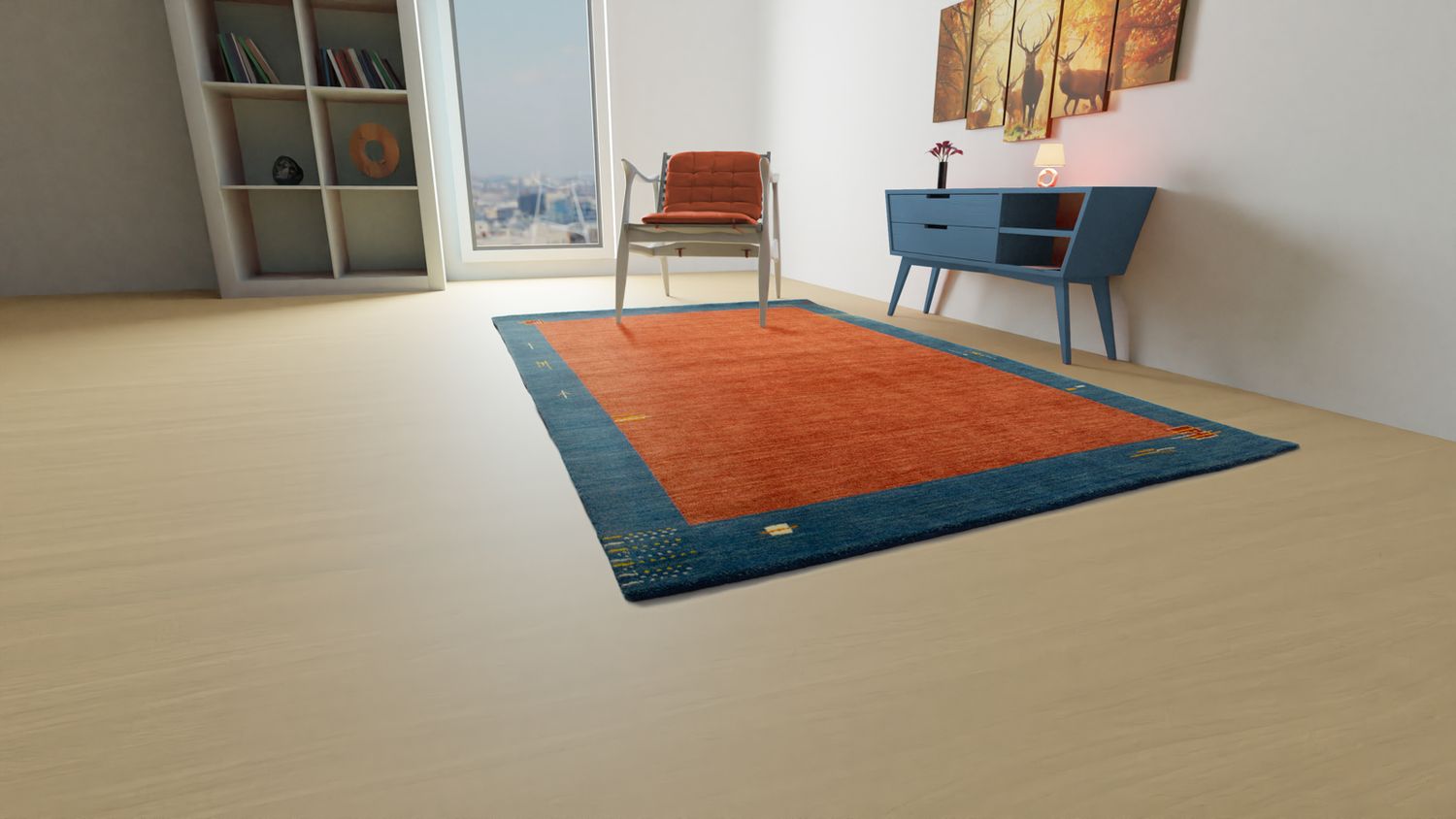 Tappeto Gabbeh - Indus - 300 x 250 cm - rosso